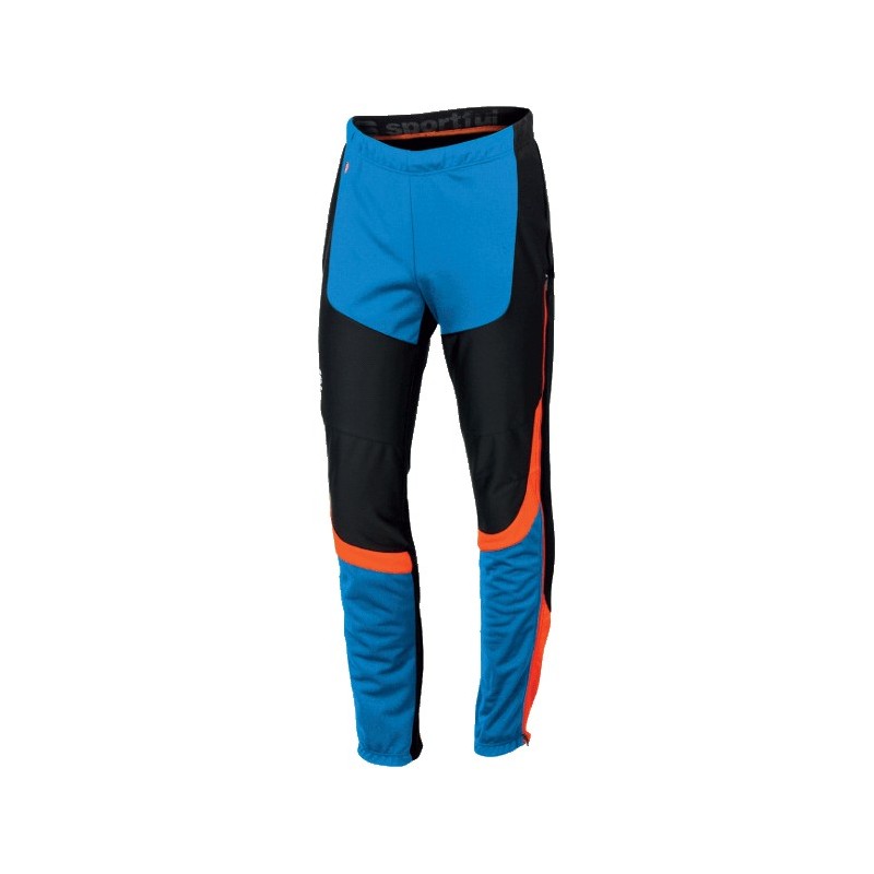разминочные брюки Sportful Apex Evo WS Training Pant сине-чёрные с оранжевыми вставками разминочные брюки Sportful Apex Evo WS Training Pant сине-чёрные с оранжевыми вставками